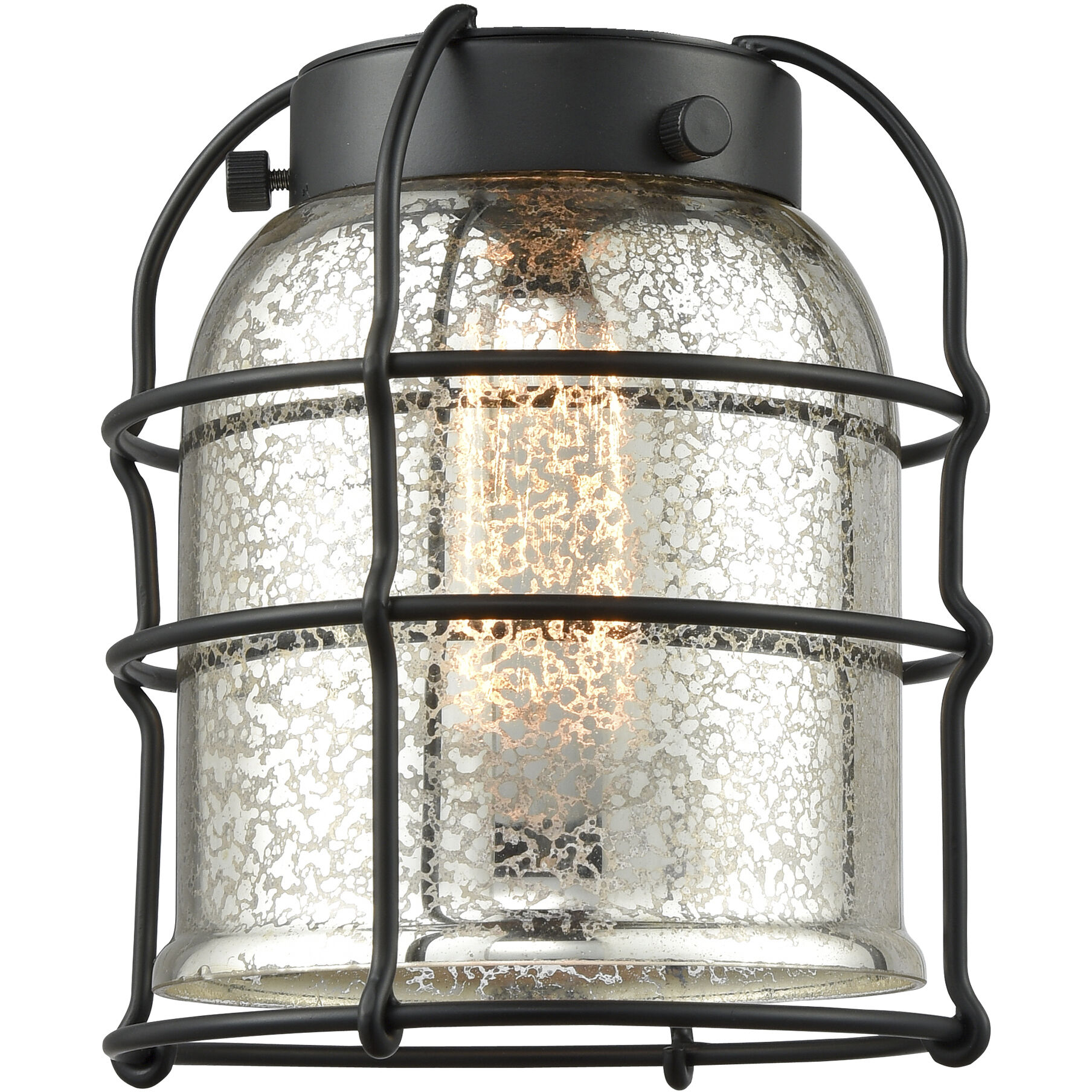 Franklin Restoration Bell Cage 1 Light 6 inch Matte Black Mini Pendant Ceiling Light in Incandescent, Silver Plated Mercury, Franklin Restoration